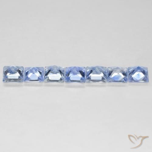 Gemas de Zafiro Azul pastel natural de 1.23 ct, Cuadrado, VS