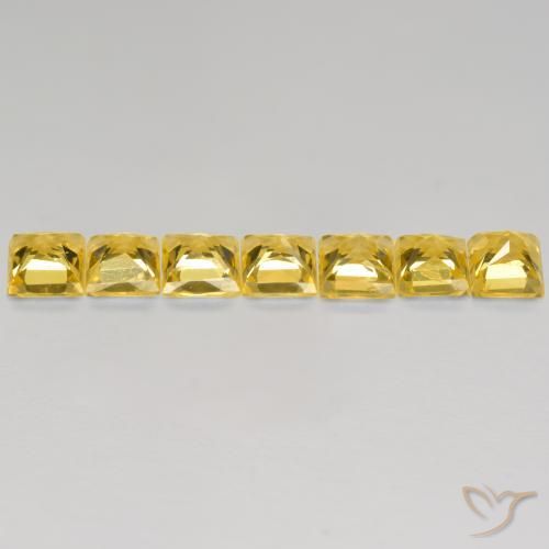 Gemas de Zafiro Dorado natural de 2.32 ct, Cuadrado, VS