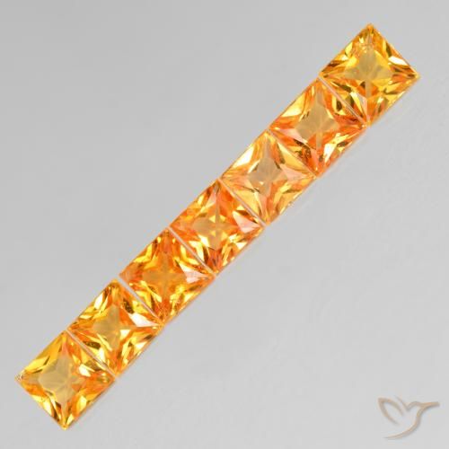2.20ctw Natural Naranja miel Zafiro, Cuadrado, VS