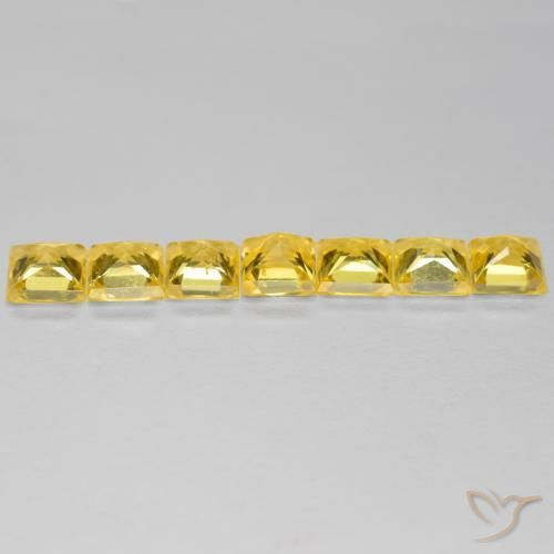 Gemas de Zafiro Amarillo medio natural de 2.33 ct, Cuadrado, VS