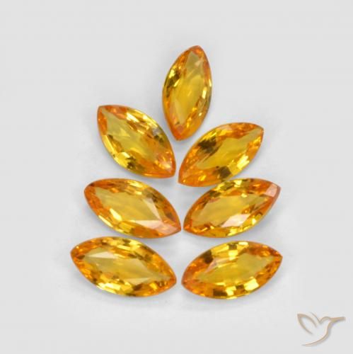 1.23ctw Natural Dorado naranja intenso Zafiro, Marquesa, VS