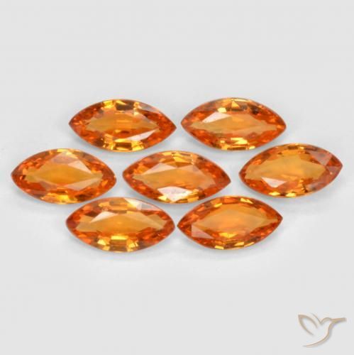 Gemas de Zafiro Ámbar naranja natural de 1.15 ct, Marquesa, VS