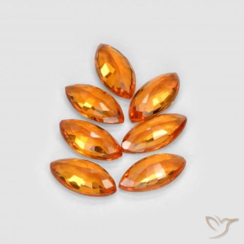 Gemas de Zafiro Ámbar naranja natural de 1.15 ct, Marquesa, VS