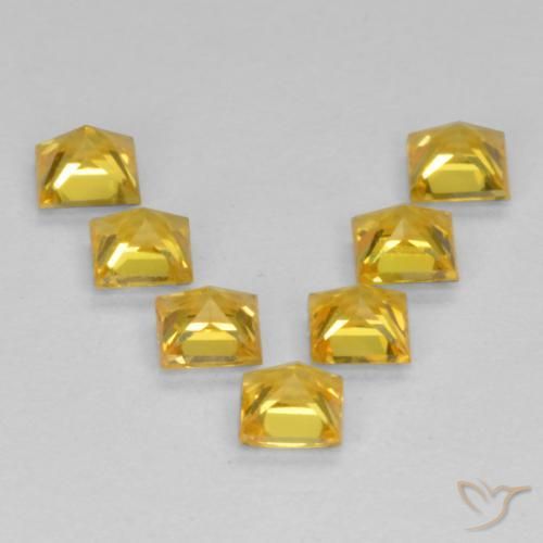 Gemas de Zafiro Dorado natural de 1.06 ct, Cuadrado, VS