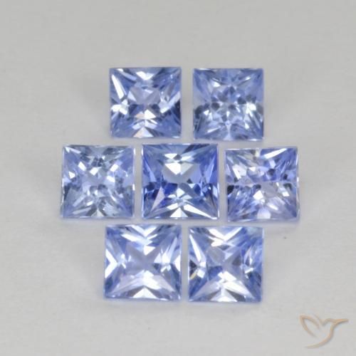 Gemas de Zafiro Azul pastel natural de 1.45 ct, Cuadrado, VS