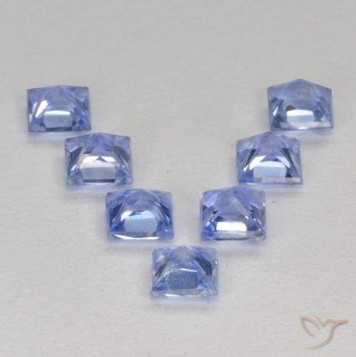 Gemas de Zafiro Azul pastel natural de 1.45 ct, Cuadrado, VS