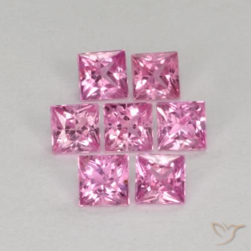 Gemas de Zafiro Rosado púrpura real muy claro natural de 0.61 ct, Cuadrado, VS