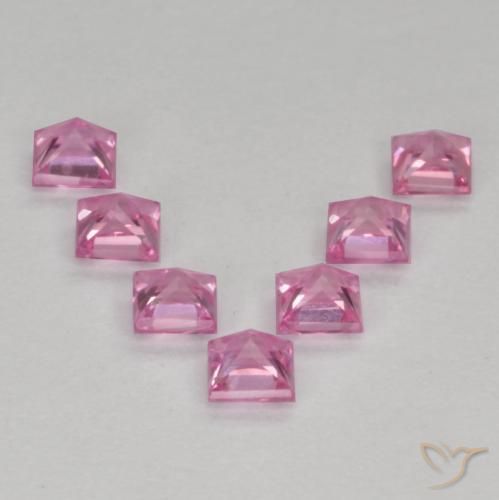 Gemas de Zafiro Rosado púrpura real muy claro natural de 0.61 ct, Cuadrado, VS