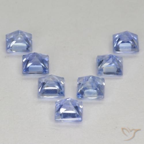 Gemas de Zafiro Azul pastel natural de 1.51 ct, Cuadrado, VS