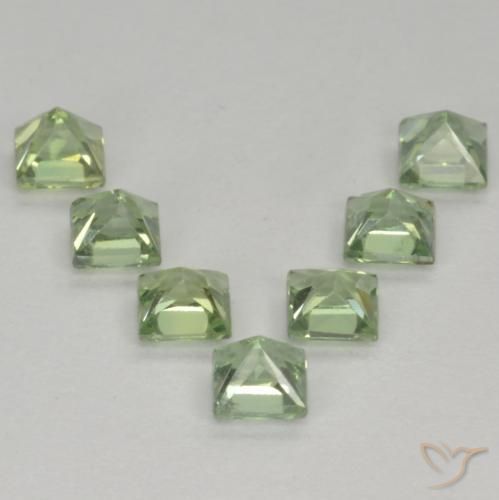 Gemas de Zafiro Verde salvia claro natural de 1.59 ct, Cuadrado, VS