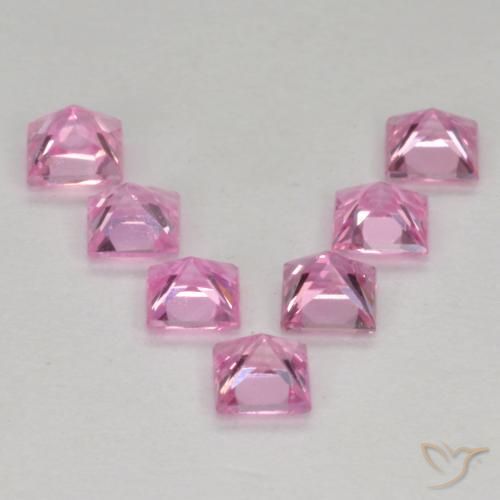 Gemas de Zafiro Rosado púrpura real muy claro natural de 1.19 ct, Cuadrado, VS