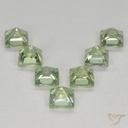 Gemas de Zafiro Verde claro natural de 1.55 ct, Cuadrado, VS