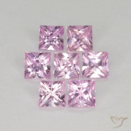 Gemas de Zafiro Tono rosado cereza natural de 0.99 ct, Cuadrado, VS
