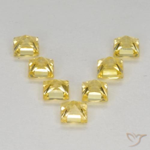 Gemas de Zafiro Amarillo toscana natural de 1.32 ct, Cuadrado, VS