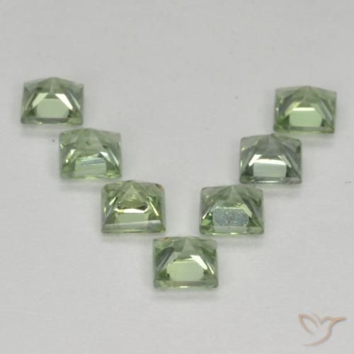 Gemas de Zafiro Verde claro natural de 1.40 ct, Cuadrado, VS