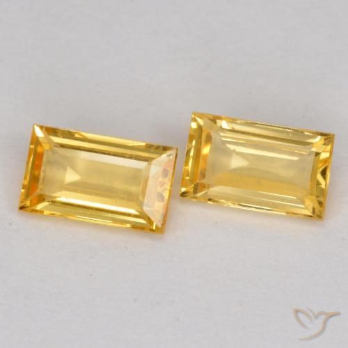 Gemas de Zafiro Oro natural de 0.68 ct, Corte Baguette, VS