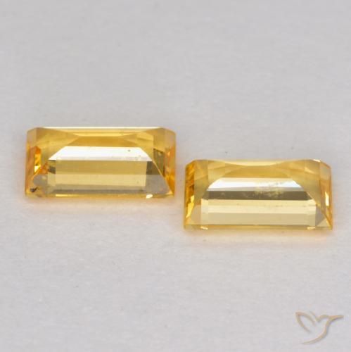 Gemas de Zafiro Oro natural de 0.68 ct, Corte Baguette, VS