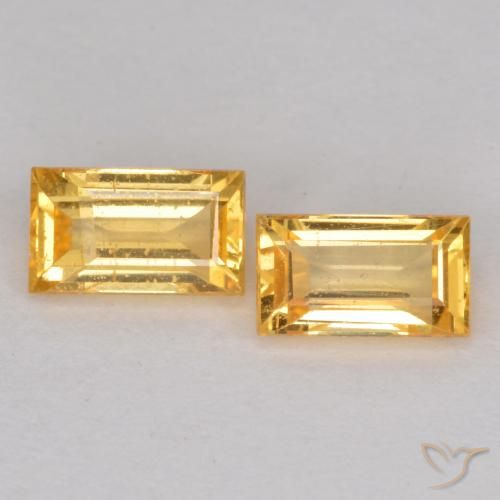 0.75ctw Natural Dorado medio Zafiro, Corte Baguette, VS
