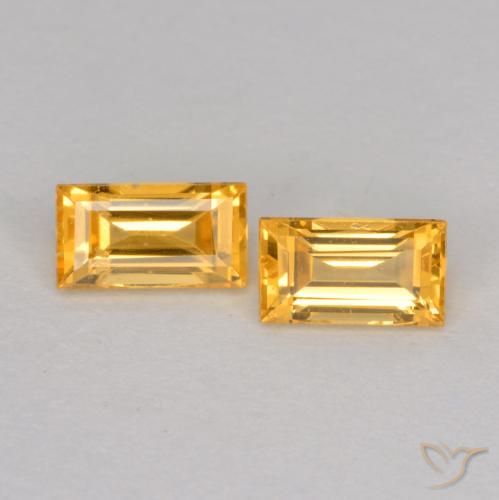 0.54ctw Natural Dorado oscuro medio Zafiro, Corte Baguette, VS