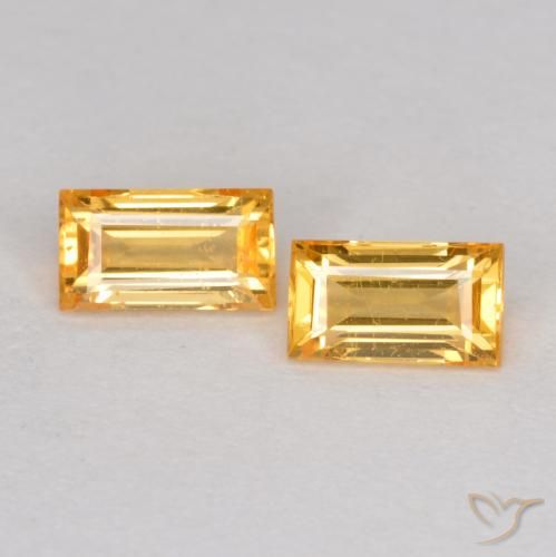 0.54ctw Natural Dorado naranja Zafiro, Corte Baguette, VS