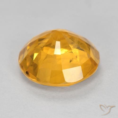 Zafiro Dorado naranja natural de 3.15 ct, Redondo, VS-SI