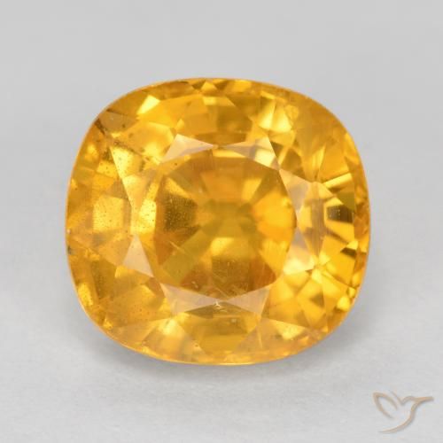 3.25ct Natural Dorado oscuro Zafiro, Forma Cojín, VS-SI