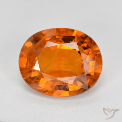 4.03ct Natural Naranja medio Zafiro, Ovalada, VS-SI