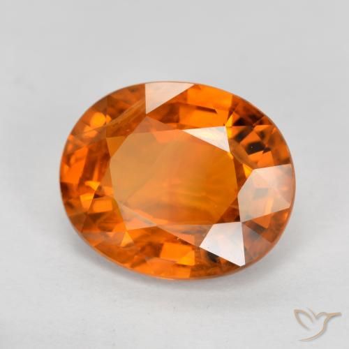 Zafiro Naranja medio natural de 4.03 ct, Ovalada, VS-SI