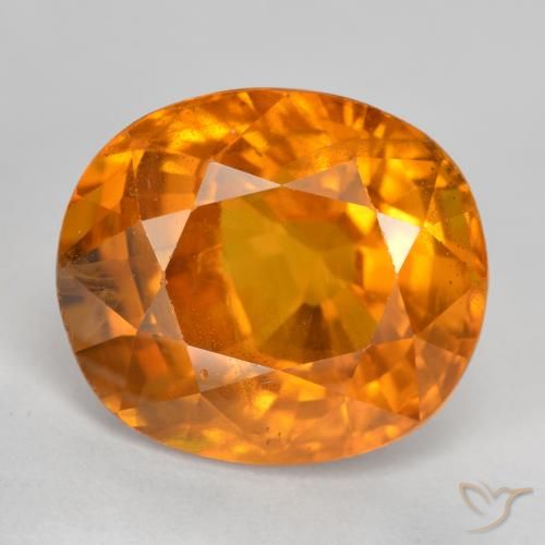 6.87ct Natural Ámbar naranja Zafiro, Ovalada, VS-SI