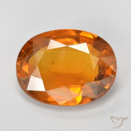 6.96ct Natural Naranja rojizo Zafiro, Ovalada, VS-SI