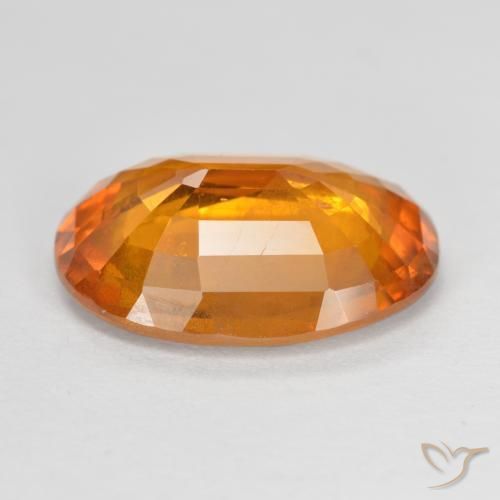 Zafiro Naranja rojizo natural de 6.96 ct, Ovalada, VS-SI