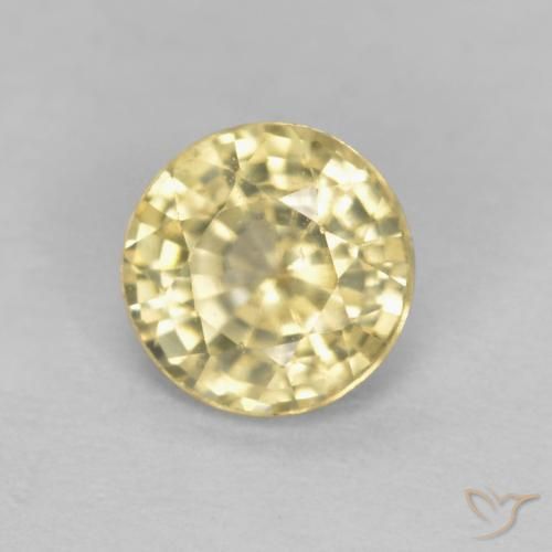 Zafiro Crema natural de 0.52 ct, Redondo, VS