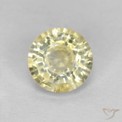 0.47ct Natural Amarillo pálido Zafiro, Redondo, VS