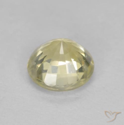 Zafiro Amarillo pálido natural de 0.47 ct, Redondo, VS