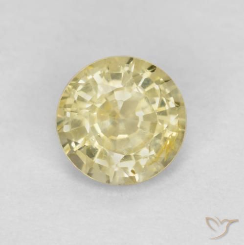 0.43ct Natural Amarillo laguna claro Zafiro, Redondo, VS