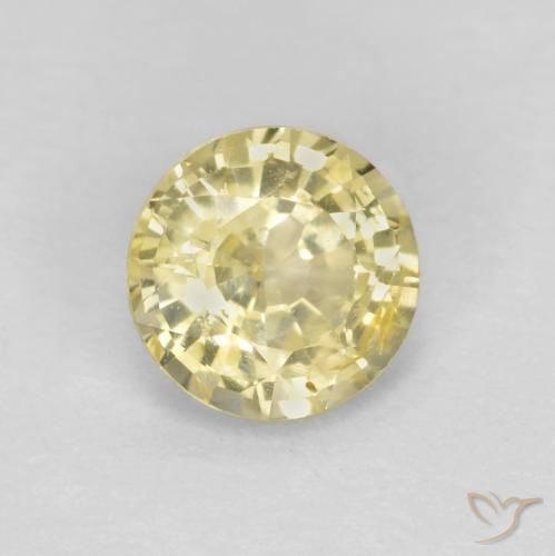 Zafiro Amarillo laguna claro natural de 0.43 ct, Redondo, VS