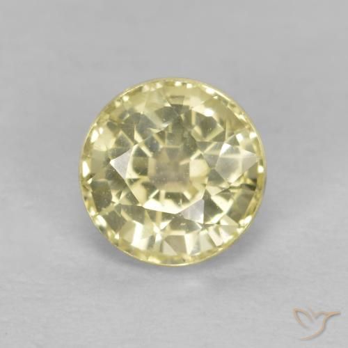 0.53ct Natural Amarillo laguna claro Zafiro, Redondo, VVS-VS