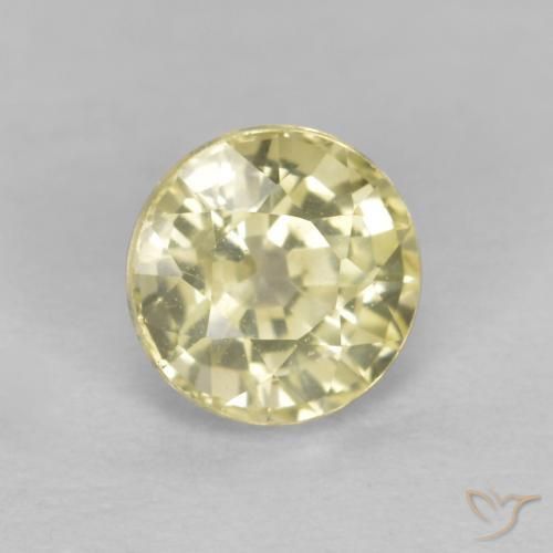 Zafiro Amarillo laguna claro natural de 0.53 ct, Redondo, VVS-VS