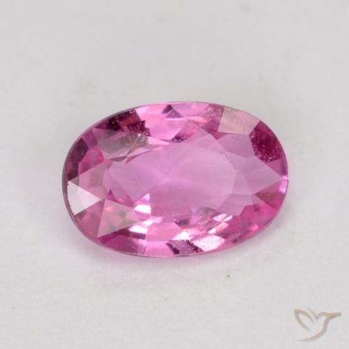 Zafiro Rosa oscuro natural de 0.60 ct, Ovalada, VS-SI