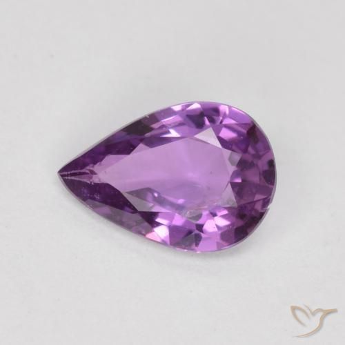 Zafiro Violeta púrpura natural de 0.47 ct, En forma de pera, VS