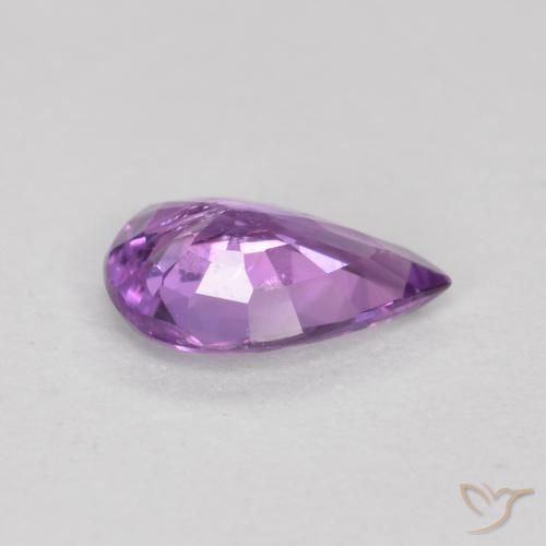 Zafiro Violeta púrpura natural de 0.47 ct, En forma de pera, VS