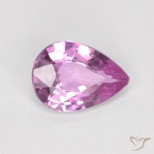Zafiro Púrpura rosáceo intenso natural de 0.62 ct, En forma de pera, VS