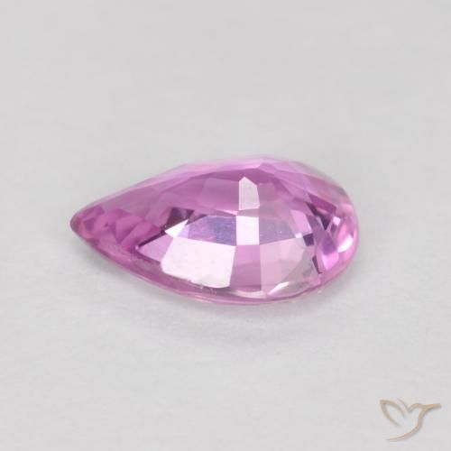 Zafiro Púrpura rosáceo intenso natural de 0.62 ct, En forma de pera, VS