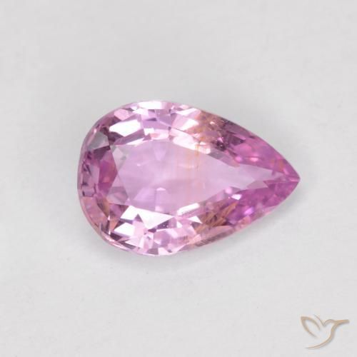 Zafiro Rosado claro natural de 0.59 ct, En forma de pera, VS