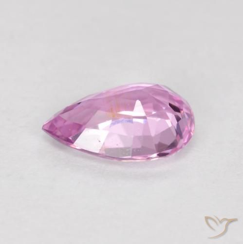 Zafiro Rosado claro natural de 0.59 ct, En forma de pera, VS