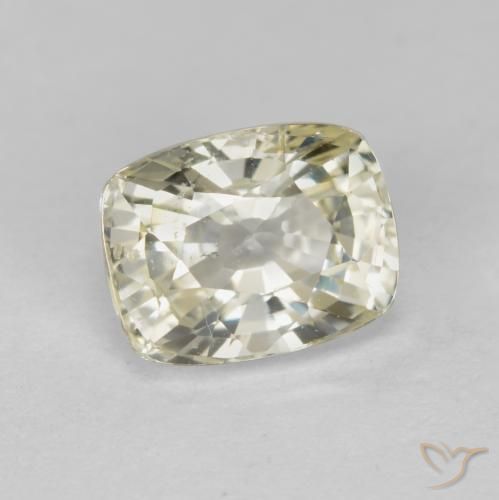 Zafiro Amarillo pálido natural de 1.43 ct, Forma Cojín, VS