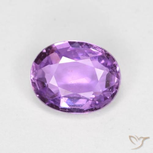 0.70ct Natural Púrpura medio Zafiro, Ovalada, VS
