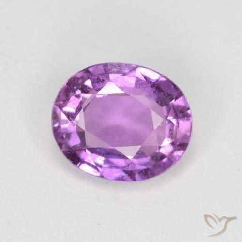 Zafiro Púrpura eléctrico natural de 0.72 ct, Ovalada, VS-SI