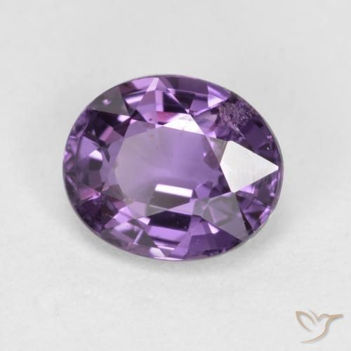 Zafiro Violeta oscuro natural de 0.84 ct, Ovalada, VS-SI