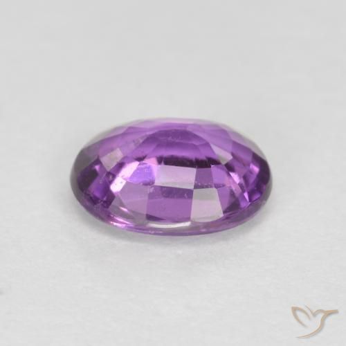 Zafiro Púrpura oscuro natural de 0.72 ct, Ovalada, VS-SI